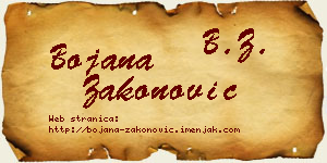 Bojana Zakonović vizit kartica